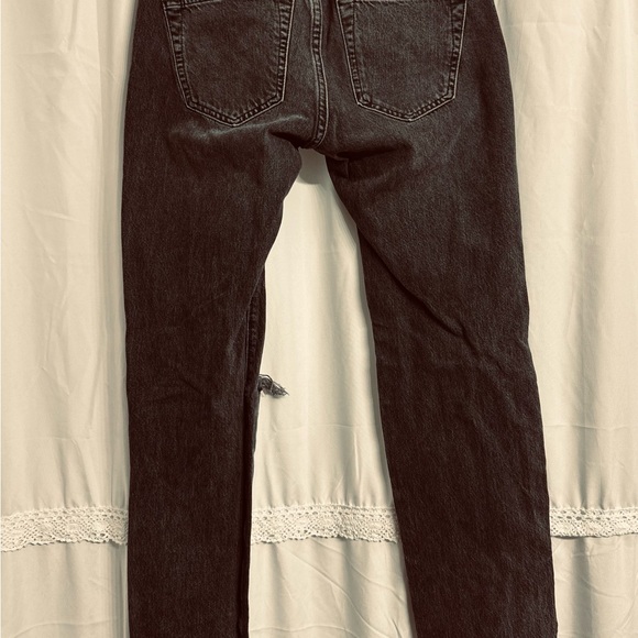 Abercrombie & Fitch Langdon Slim Fit Black Denim Rewashed Ripped Size 26W - 30L - Picture 6 of 7